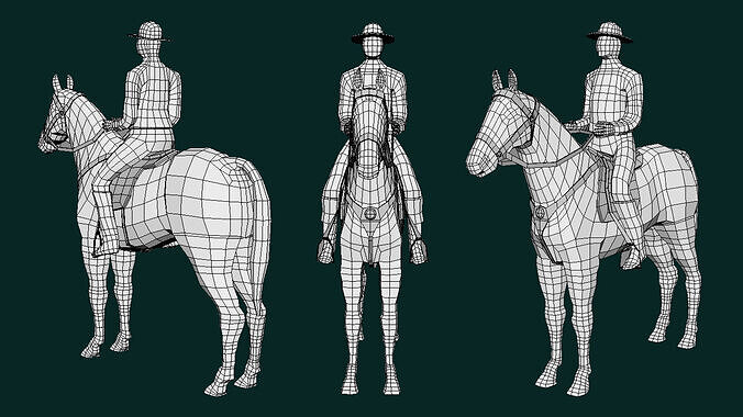 Rider Low Poly Base Mesh Low-poly 3D model