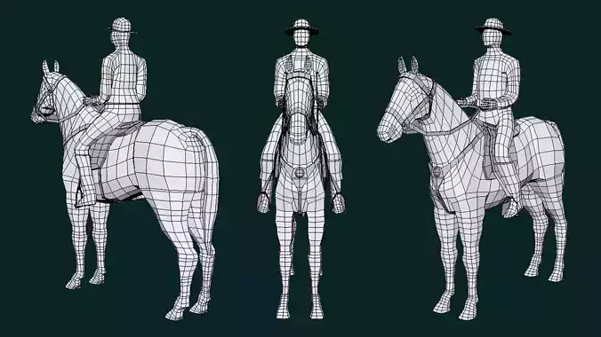 Rider Low Poly Base Mesh