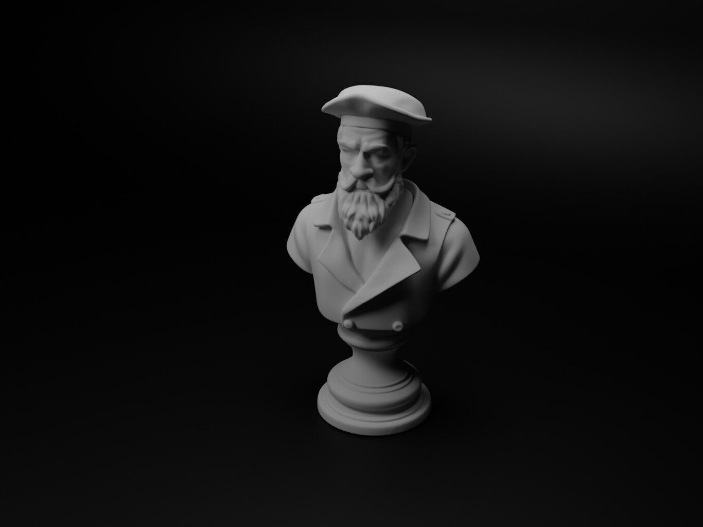 Portuguese Sailor Bust Chess 3D print model_1