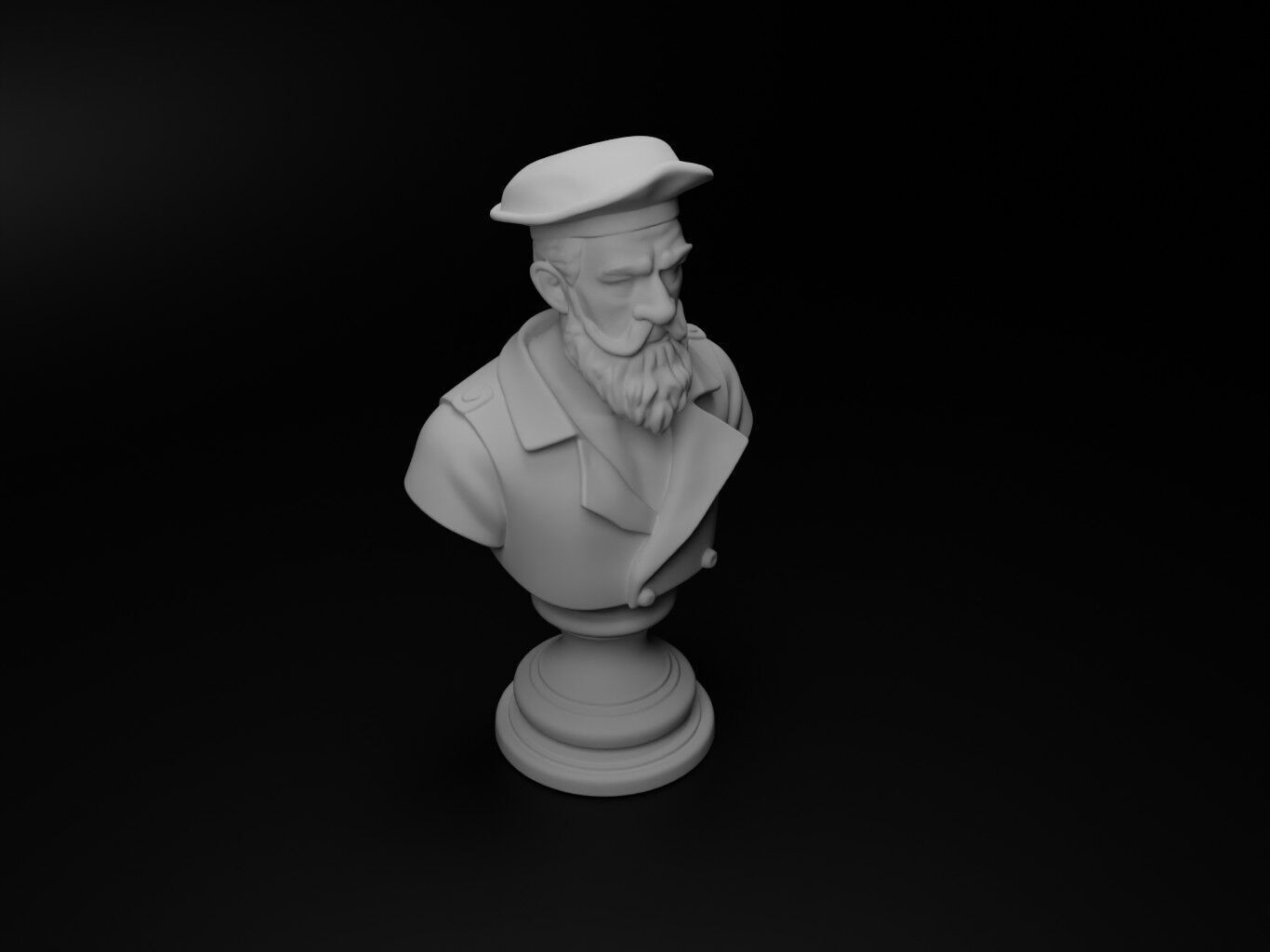 Portuguese Sailor Bust Chess 3D print model_2
