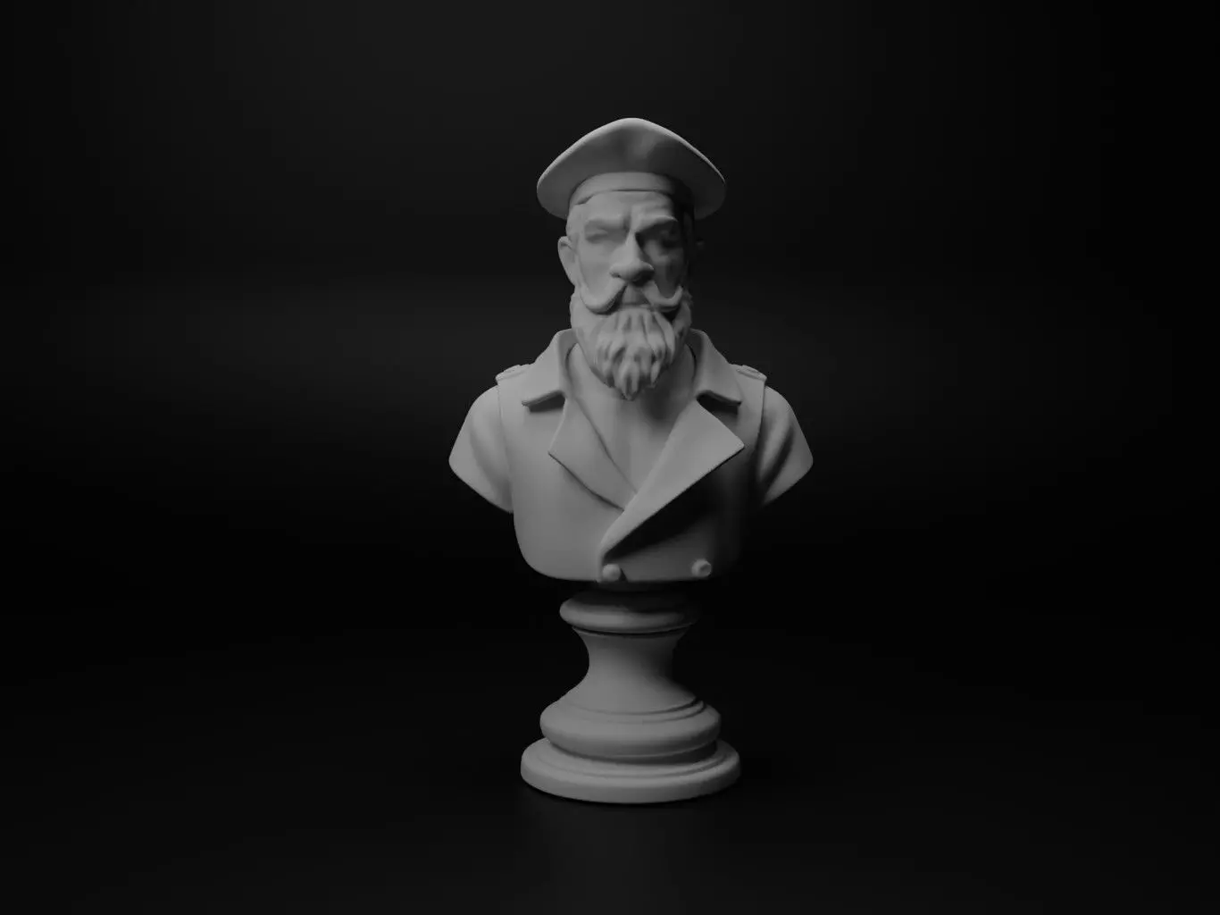 Portuguese Sailor Bust Chess 3D print model_0