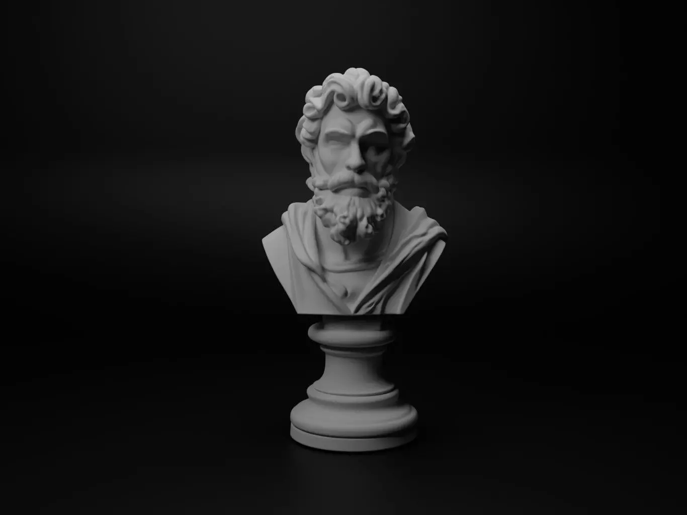 Renaissance Duelist Bust Chess 3D print model