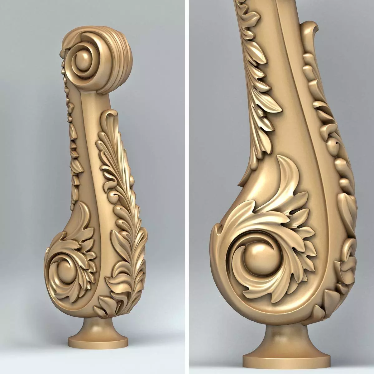 Newel post 005 3D model