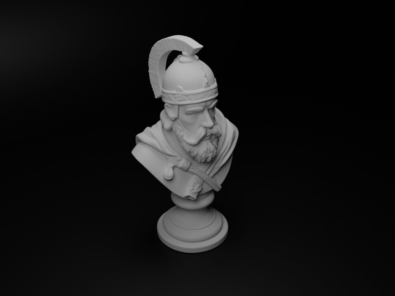 Slavic Warrior Bust Chess 3D print model_2