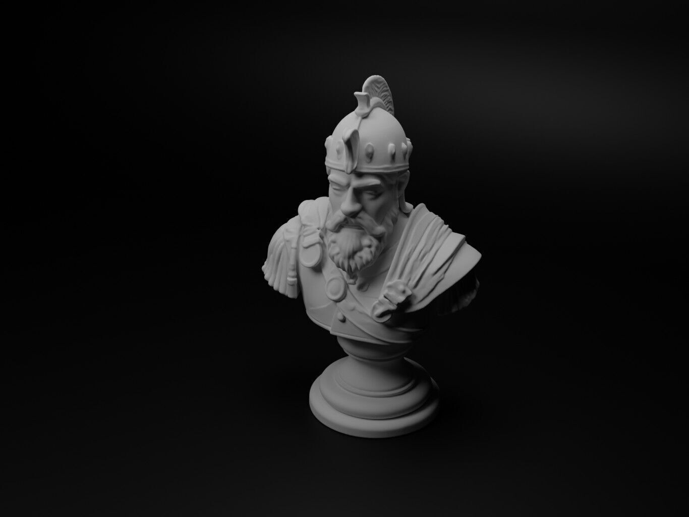 Slavic Warrior Bust Chess 3D print model_1