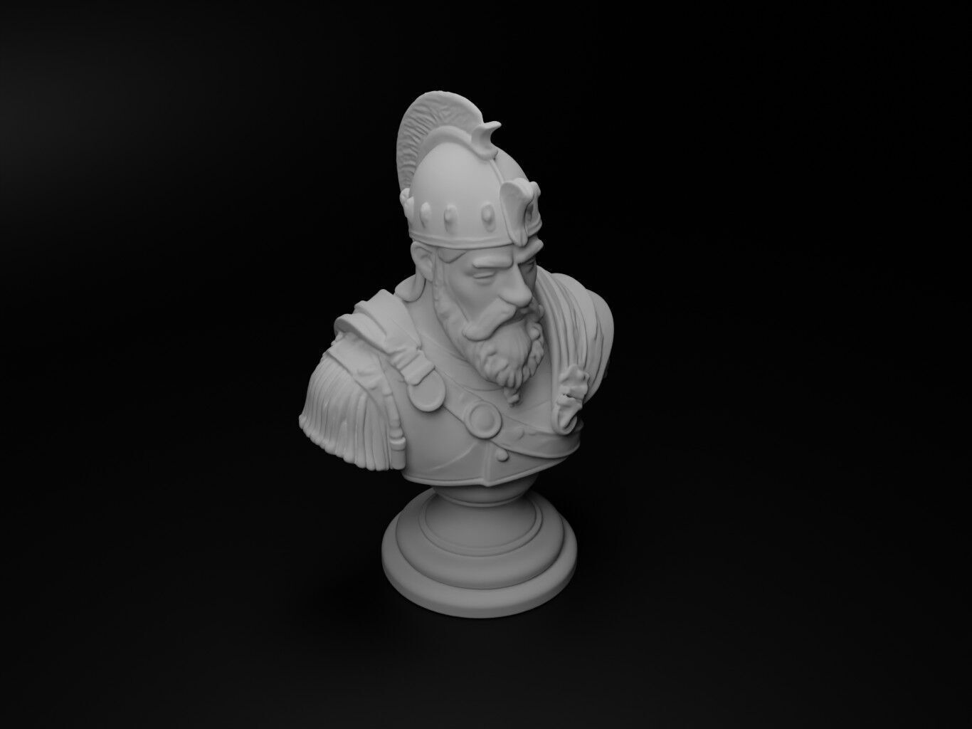 Slavic Warrior Bust Chess 3D print model_2