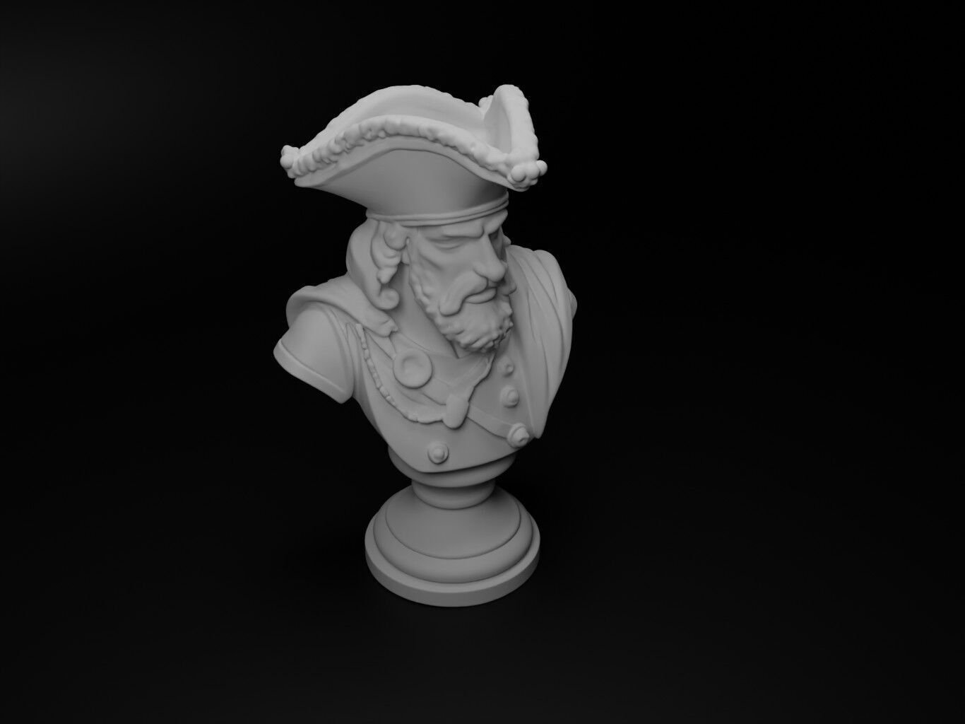 Spanish Conquistador Bust Chess 3D print model_2