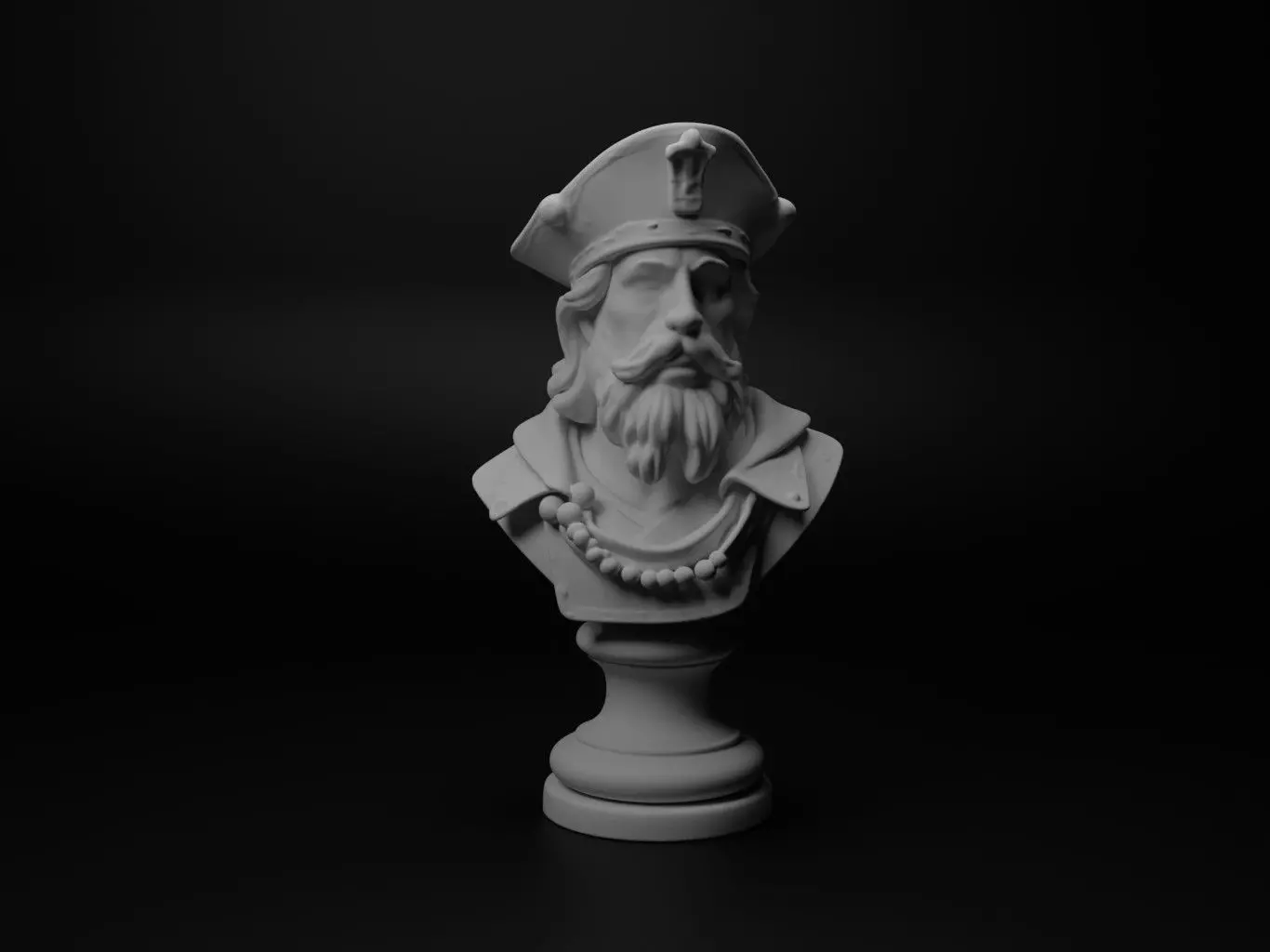 Spanish Conquistador Bust Chess 3D print model