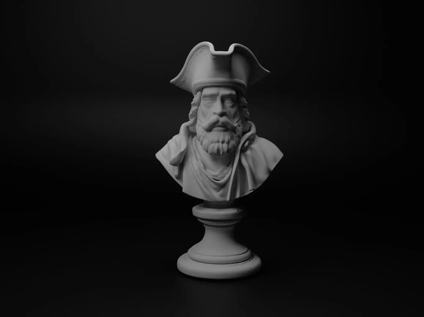 Spanish Conquistador Bust Chess 3D print model