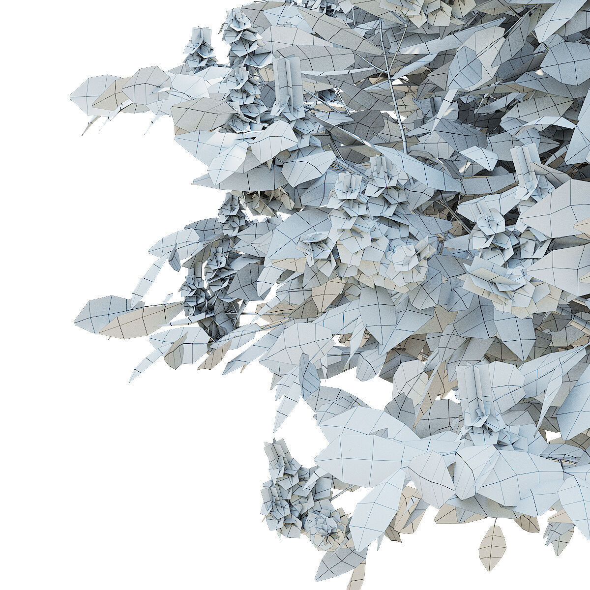 Prunus laurocerasus 3 bushes 3D model_5