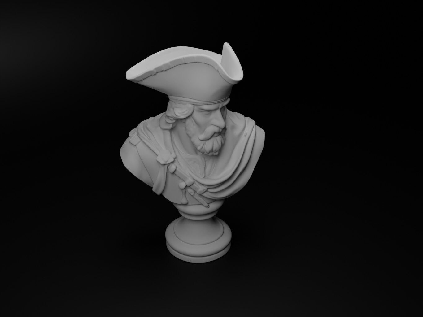 Spanish Conquistador Bust Chess 3D print model_2