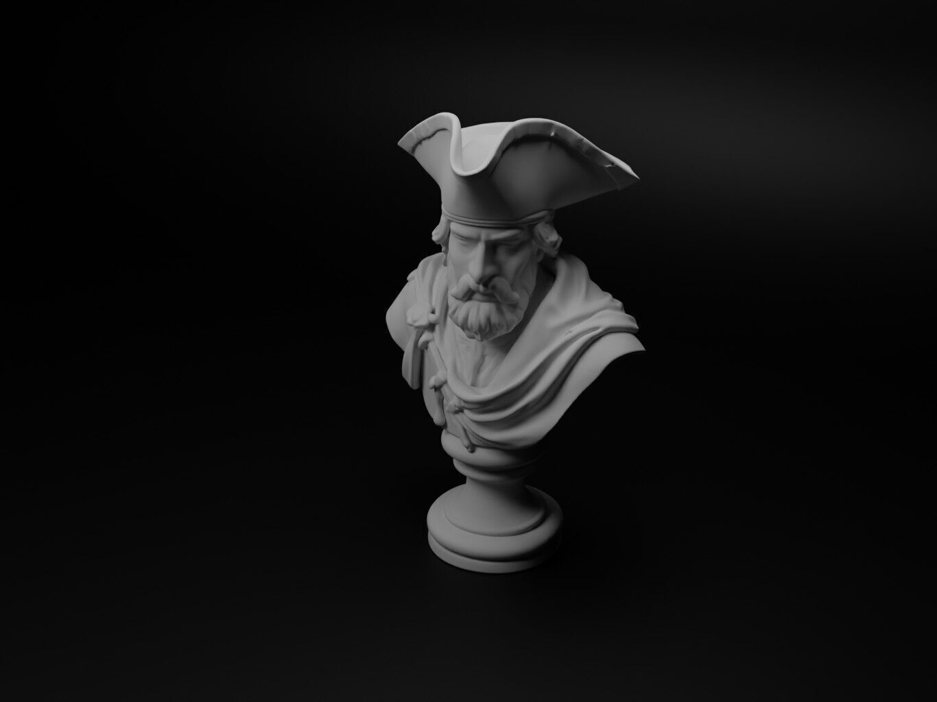 Spanish Conquistador Bust Chess 3D print model_1
