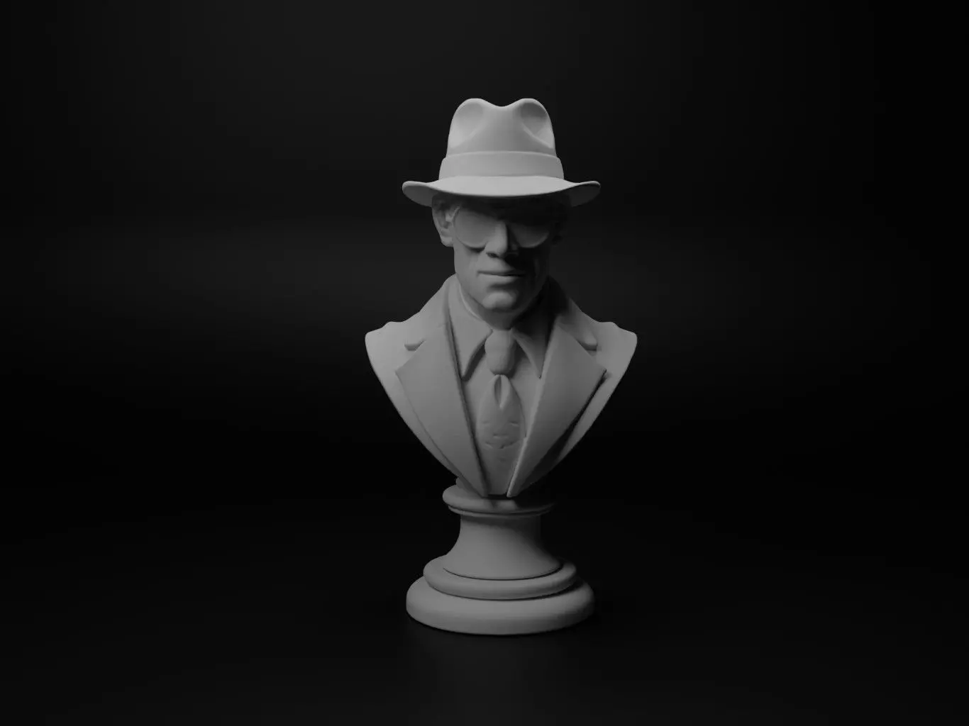 Spy Agent Bust Chess 3D print model