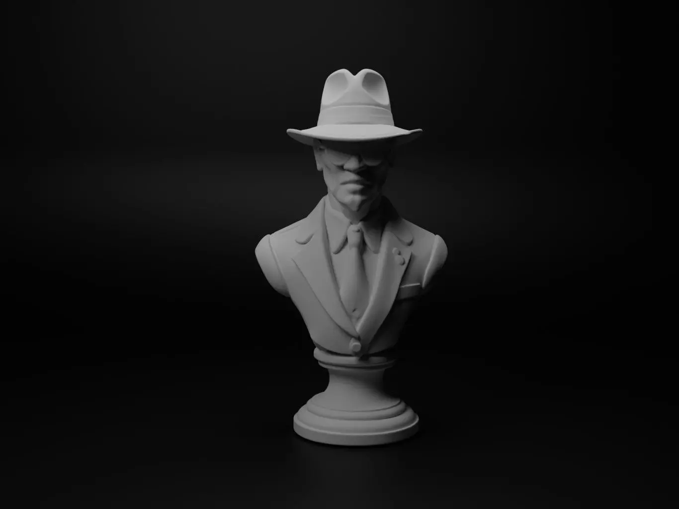 Spy Agent Bust Chess 3D print model