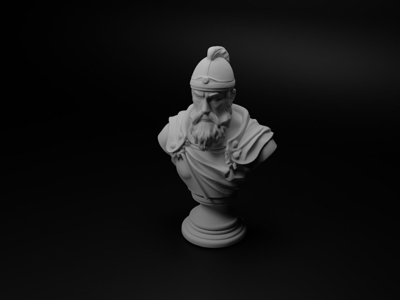 Swedish Warrior Bust Chess 3D print model_1