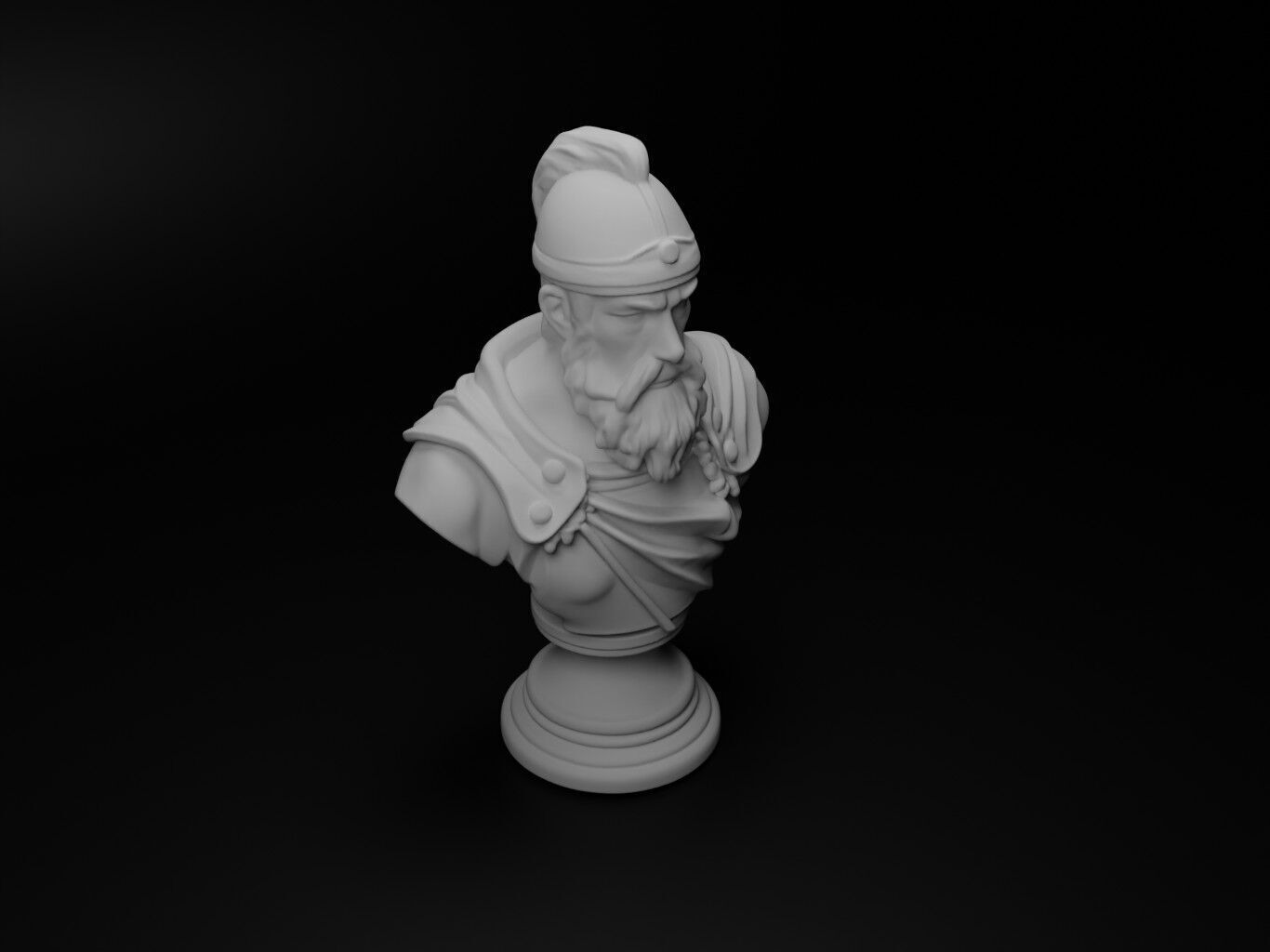 Swedish Warrior Bust Chess 3D print model_2