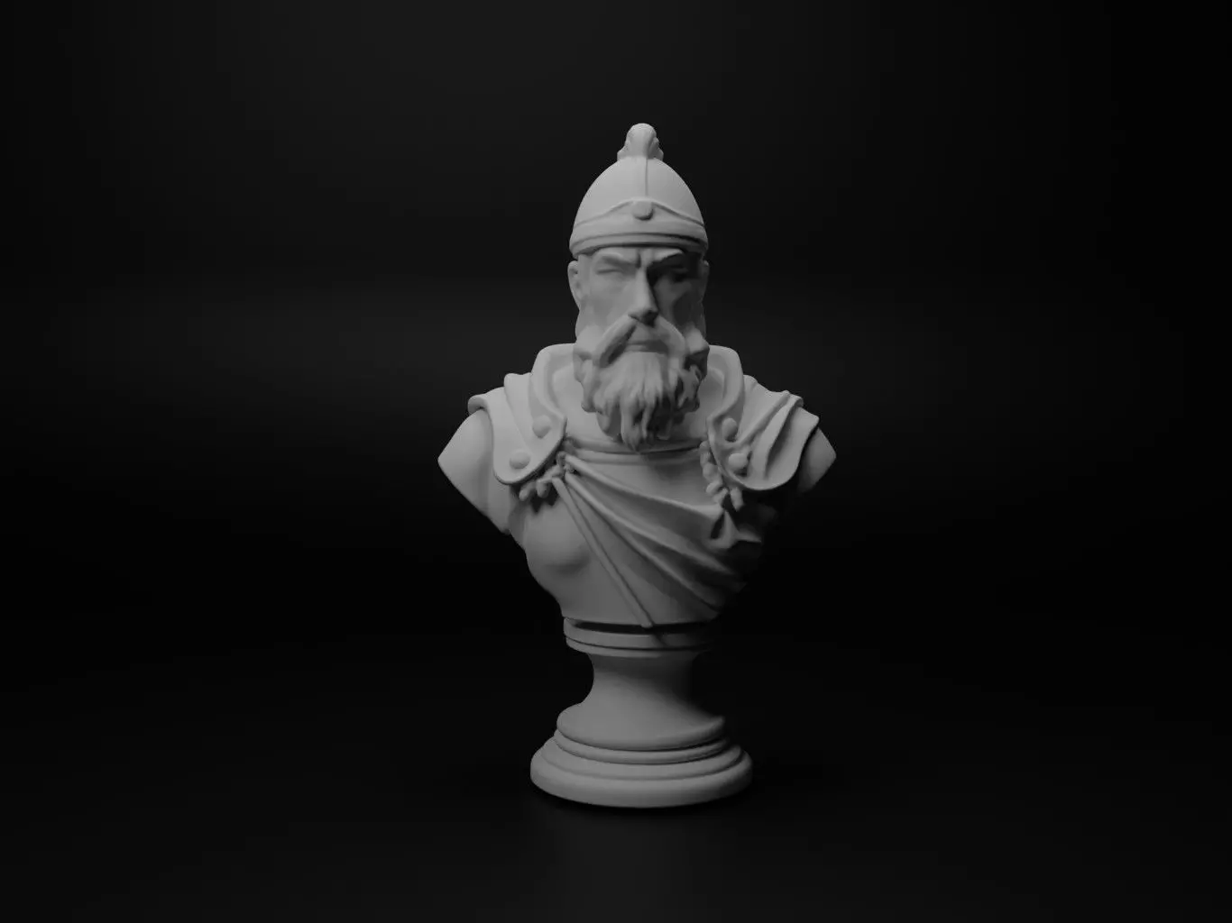 Swedish Warrior Bust Chess 3D print model_0