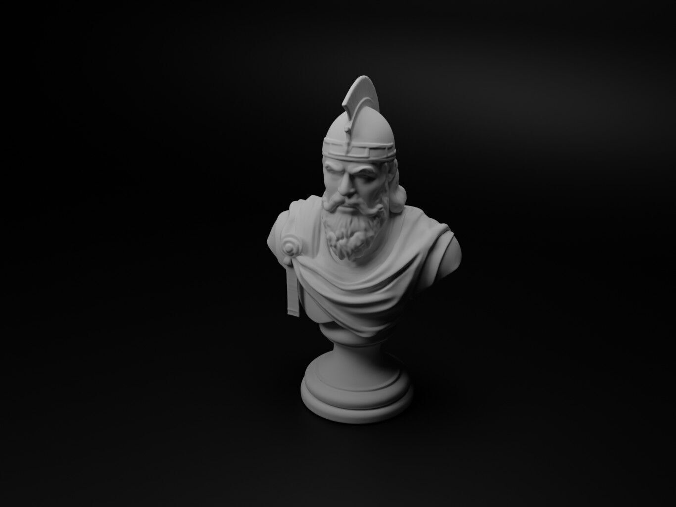 Swedish Warrior Bust Chess 3D print model_1