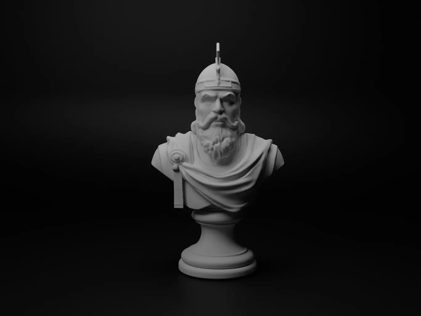 Swedish Warrior Bust Chess 3D print model_0