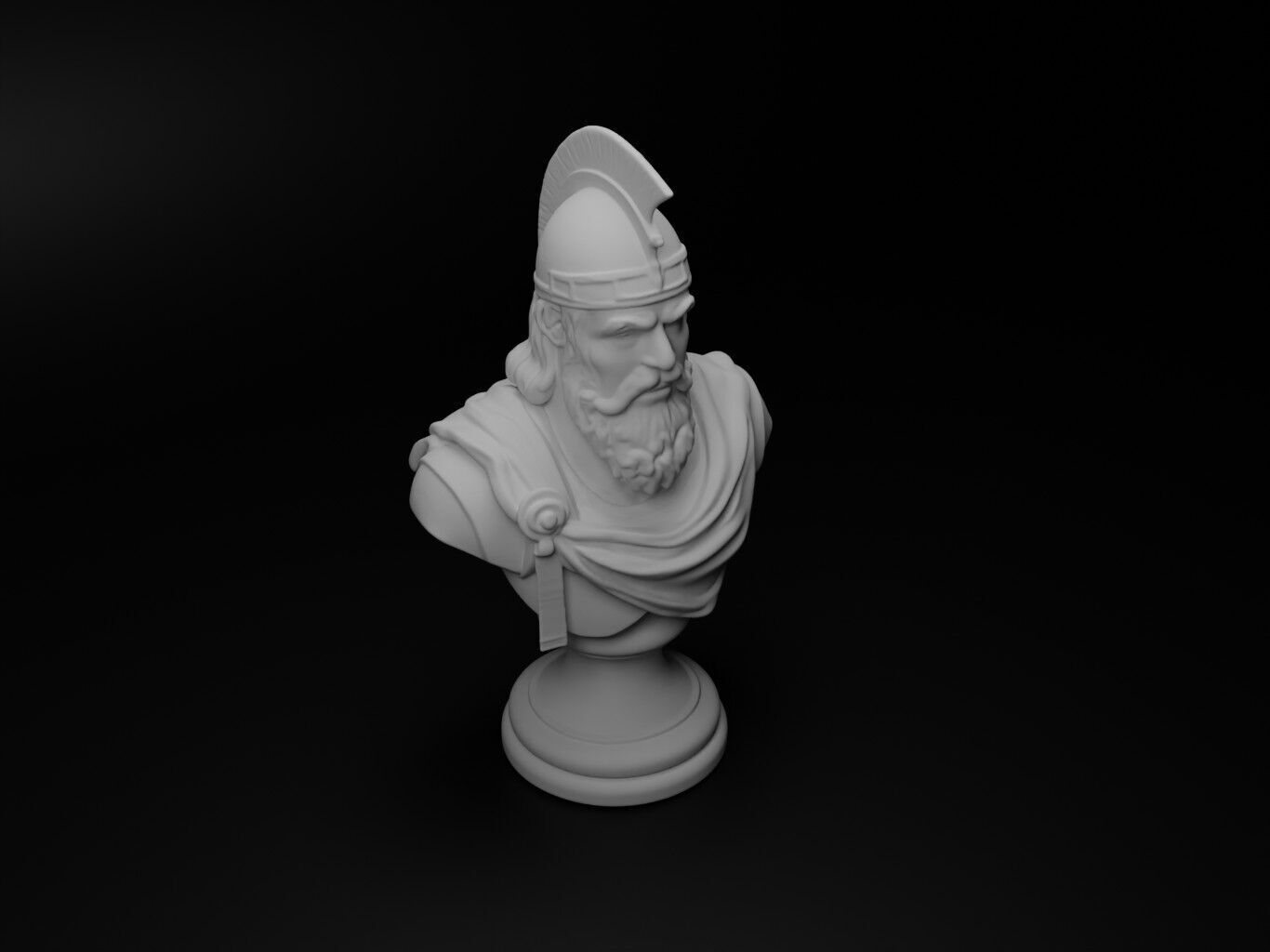 Swedish Warrior Bust Chess 3D print model_2