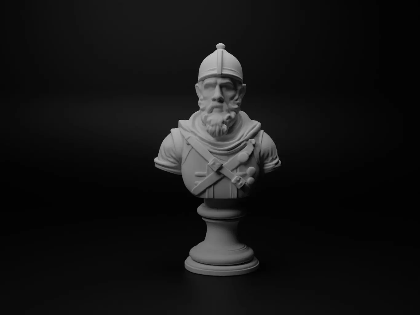 Swiss Mercenary Bust Chess 3D print model_0