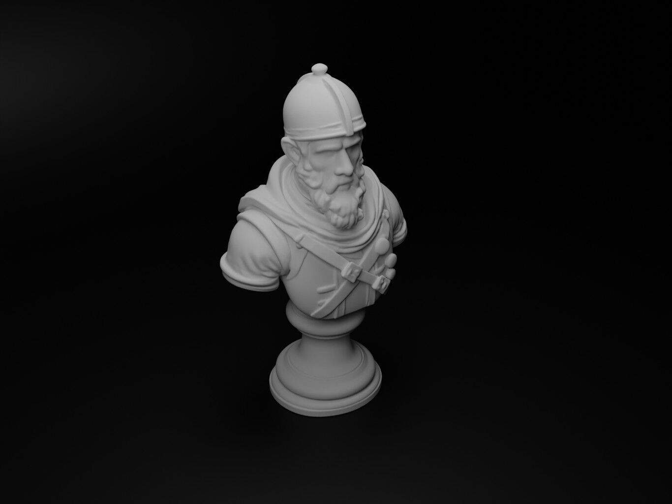 Swiss Mercenary Bust Chess 3D print model_2