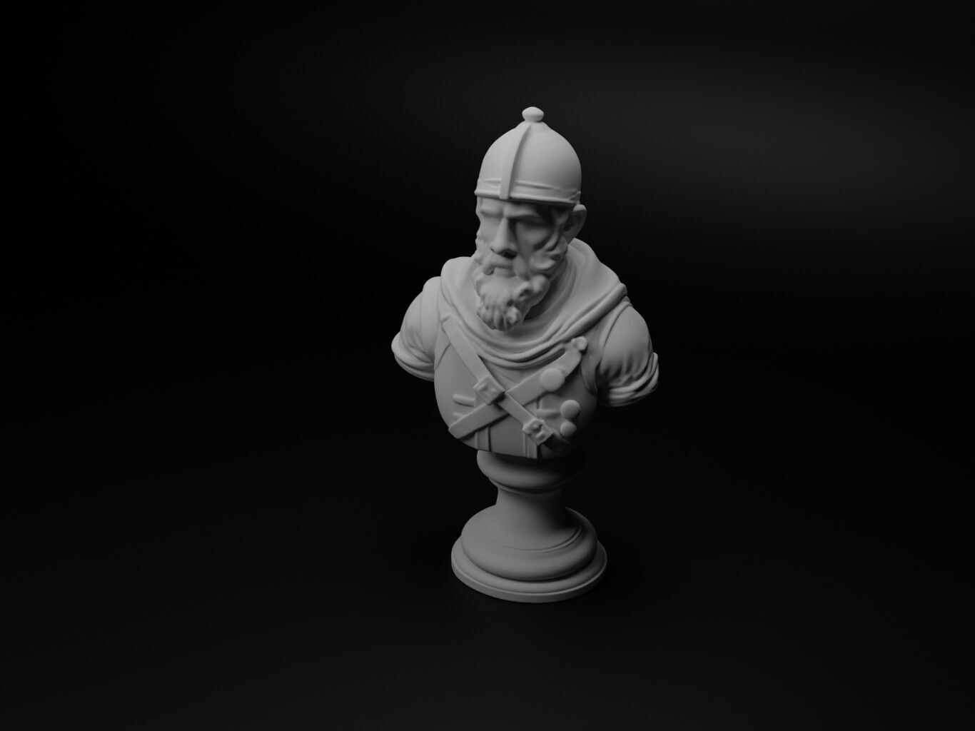 Swiss Mercenary Bust Chess 3D print model_1