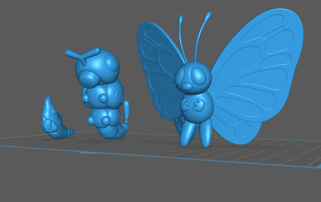 10 CATERPIE 11 METAPOD 12 BUTTERFREE HIGH-RES POKEMON 3D print model_4
