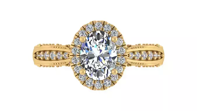 Royal Oval Halo Engagement Ring