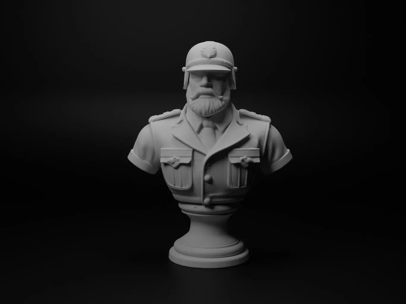 Tank Commander Bust Chess 3D print model
