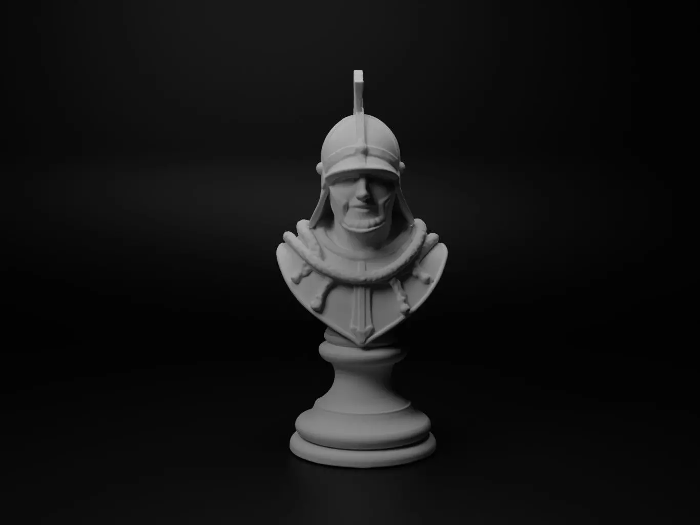 Teutonic Knight Bust Chess 3D print model