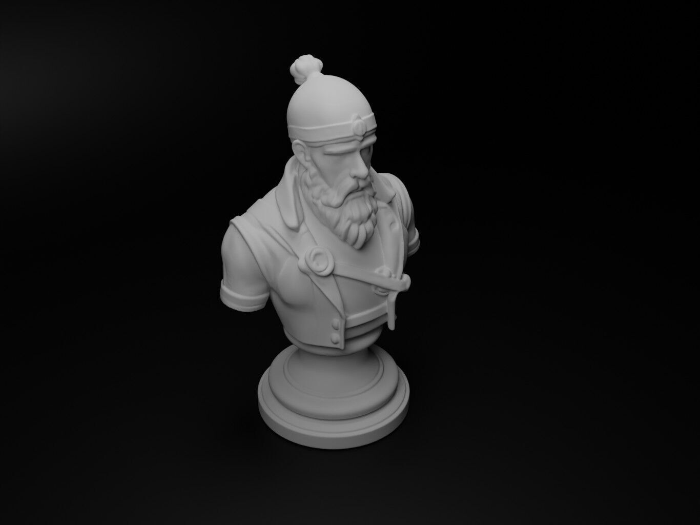 Time Traveler Warrior Bust Chess 3D print model_2