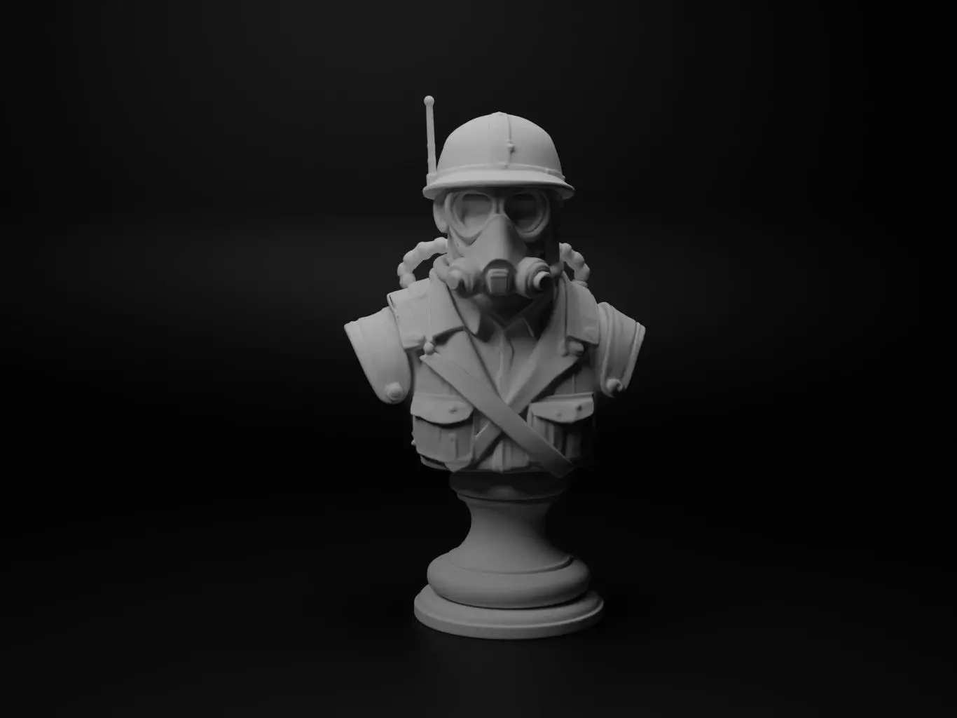 Underwater Soldier Bust Chess 3D print model