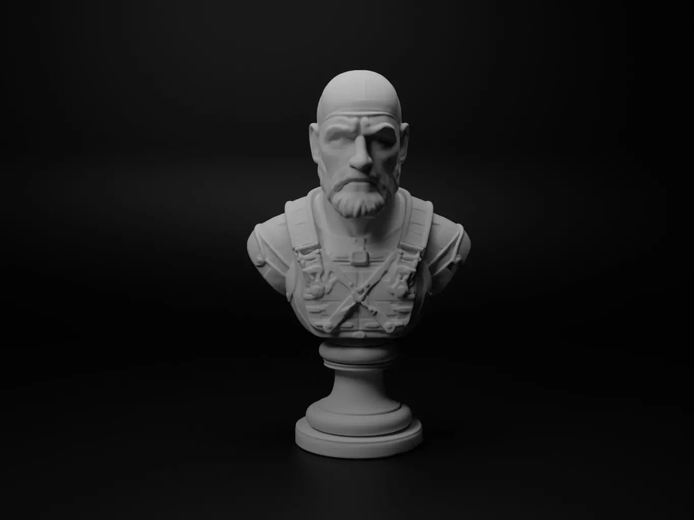 Underwater Soldier Bust Chess 3D print model