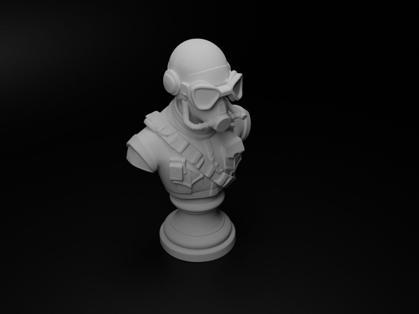 Underwater Soldier Bust Chess 3D print model_2