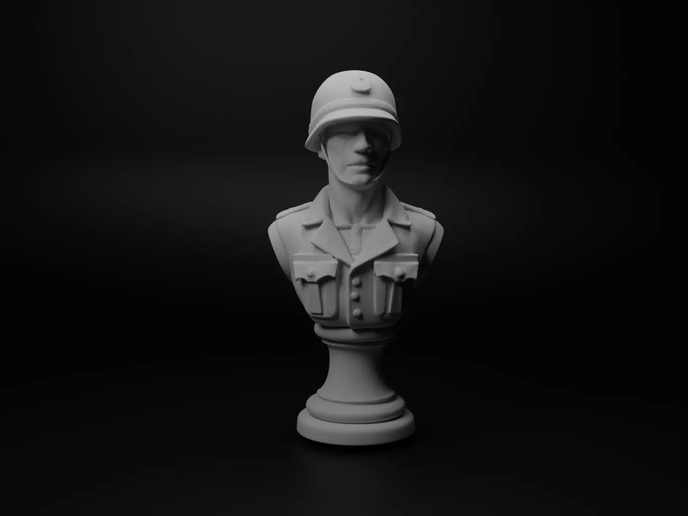 Vietnam War Soldier Bust Chess 3D print model