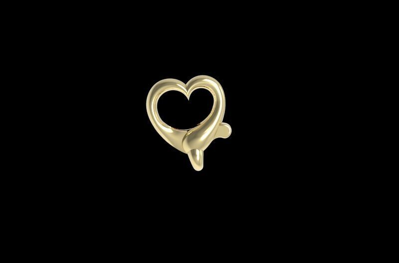 Heart Clasp for Chain 3D print model_3