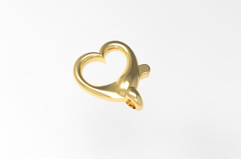 Heart Clasp for Chain 3D print model_7