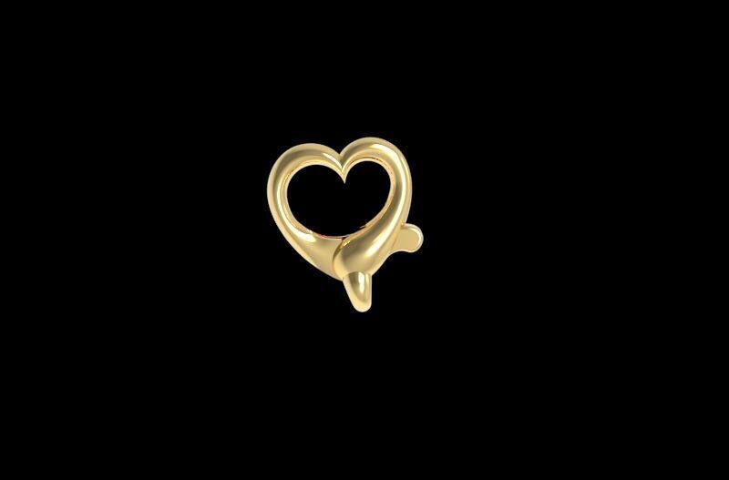 Heart Clasp for Chain 3D print model_8