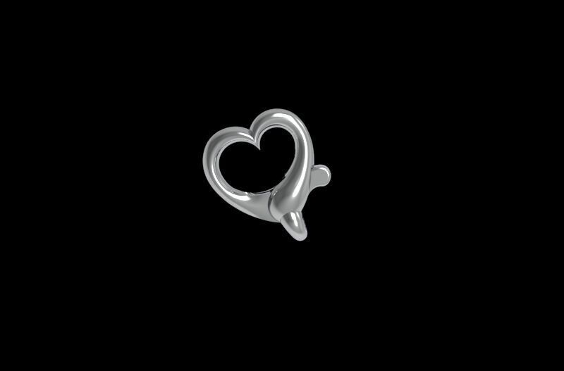 Heart Clasp for Chain 3D print model_9