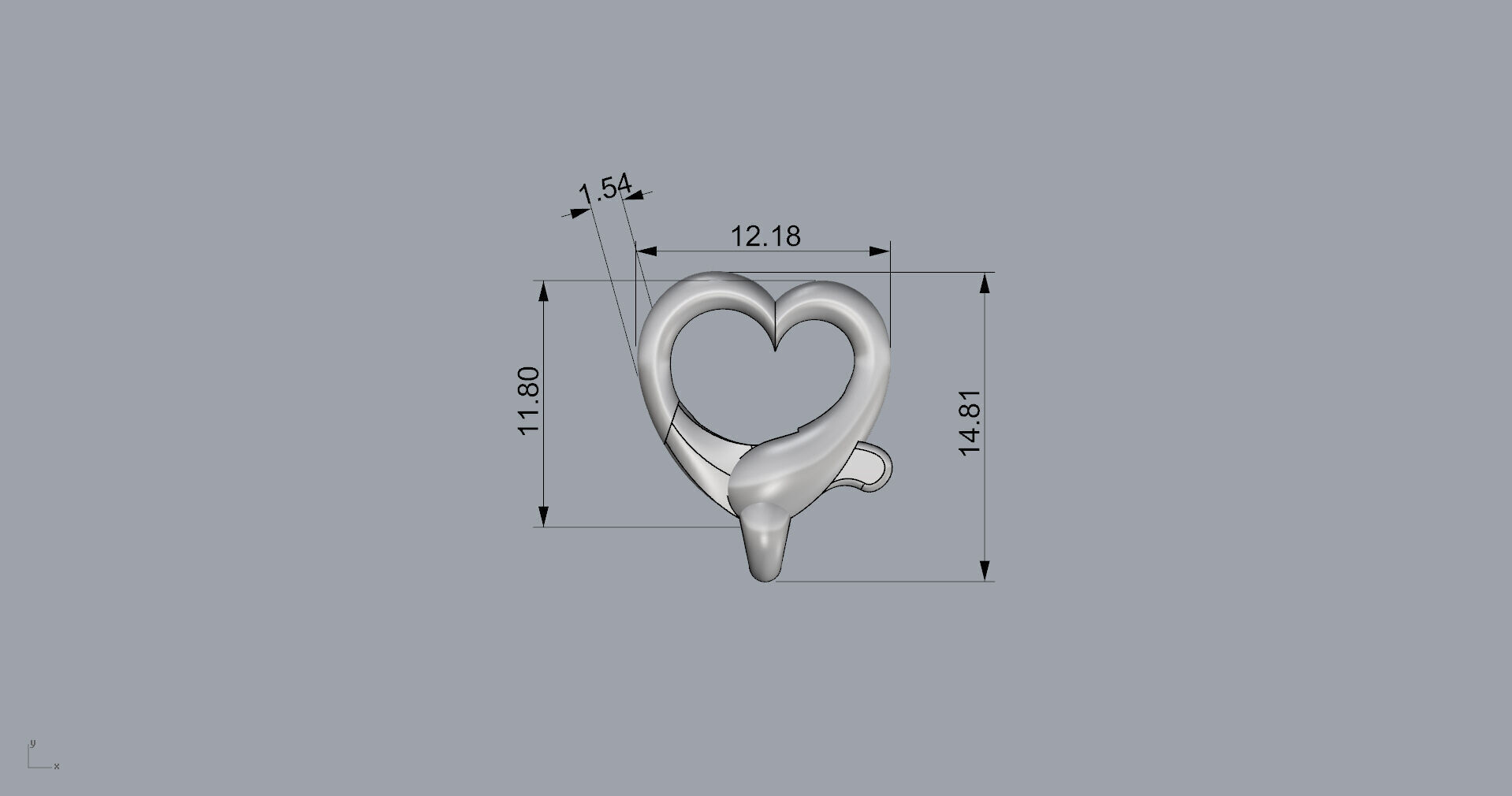 Heart Clasp for Chain 3D print model_10