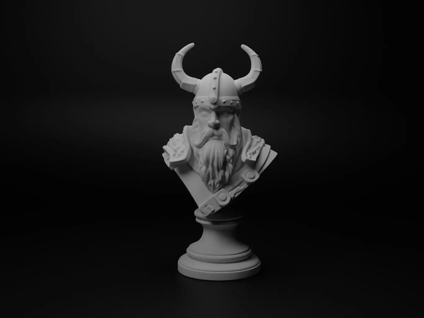 Viking Warrior Bust Chess 3D print model