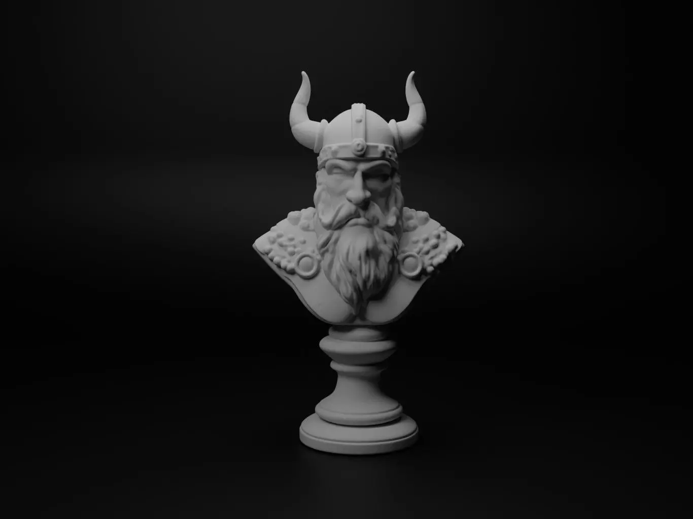 Viking Warrior Bust Chess 3D print model