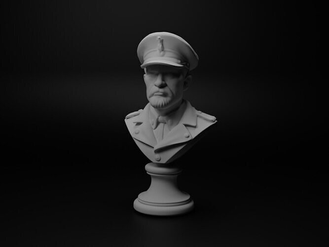 WW2 Italian Soldier Bust Chess 3D print model