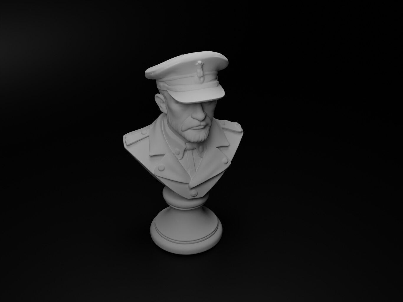 WW2 Italian Soldier Bust Chess 3D print model_2