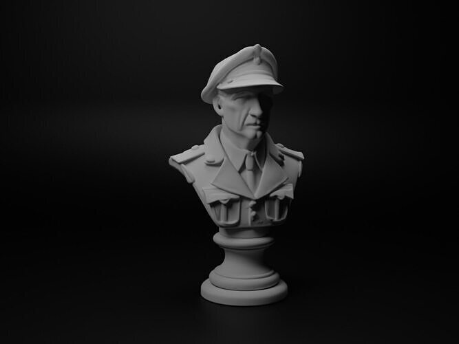WW2 Italian Soldier Bust Chess 3D print model