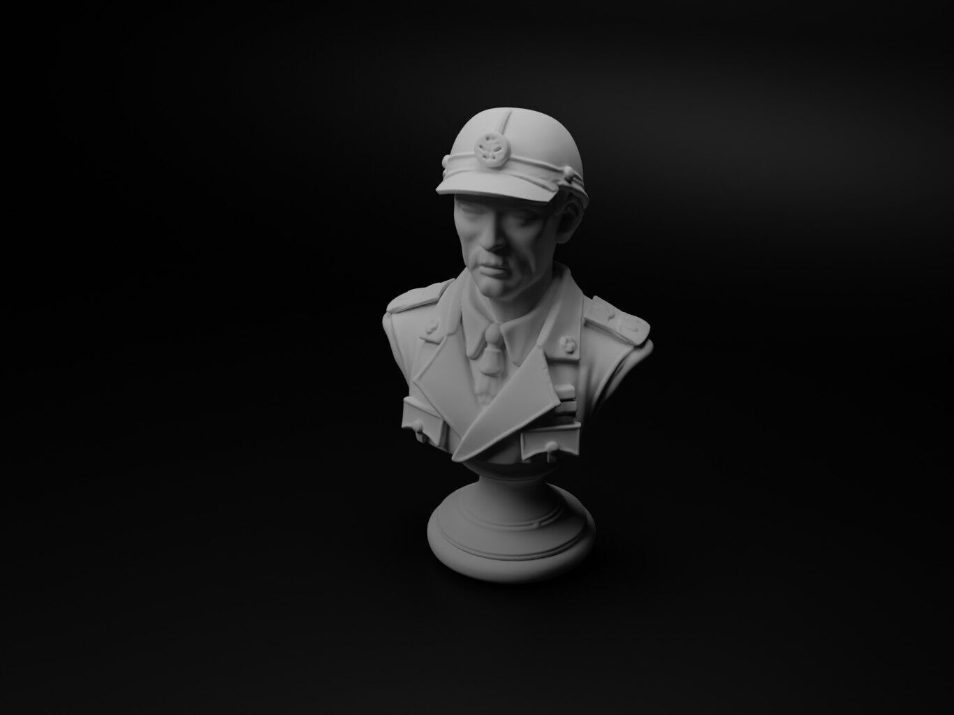WW2 Japanese Soldier Bust Chess 3D print model_1
