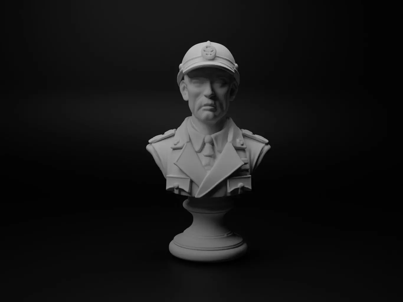 WW2 Japanese Soldier Bust Chess 3D print model_0