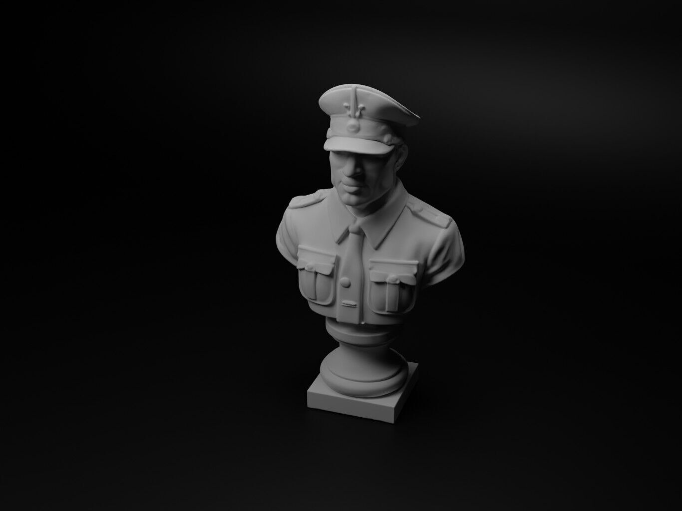WW2 Soviet Soldier Bust Chess 3D print model_1