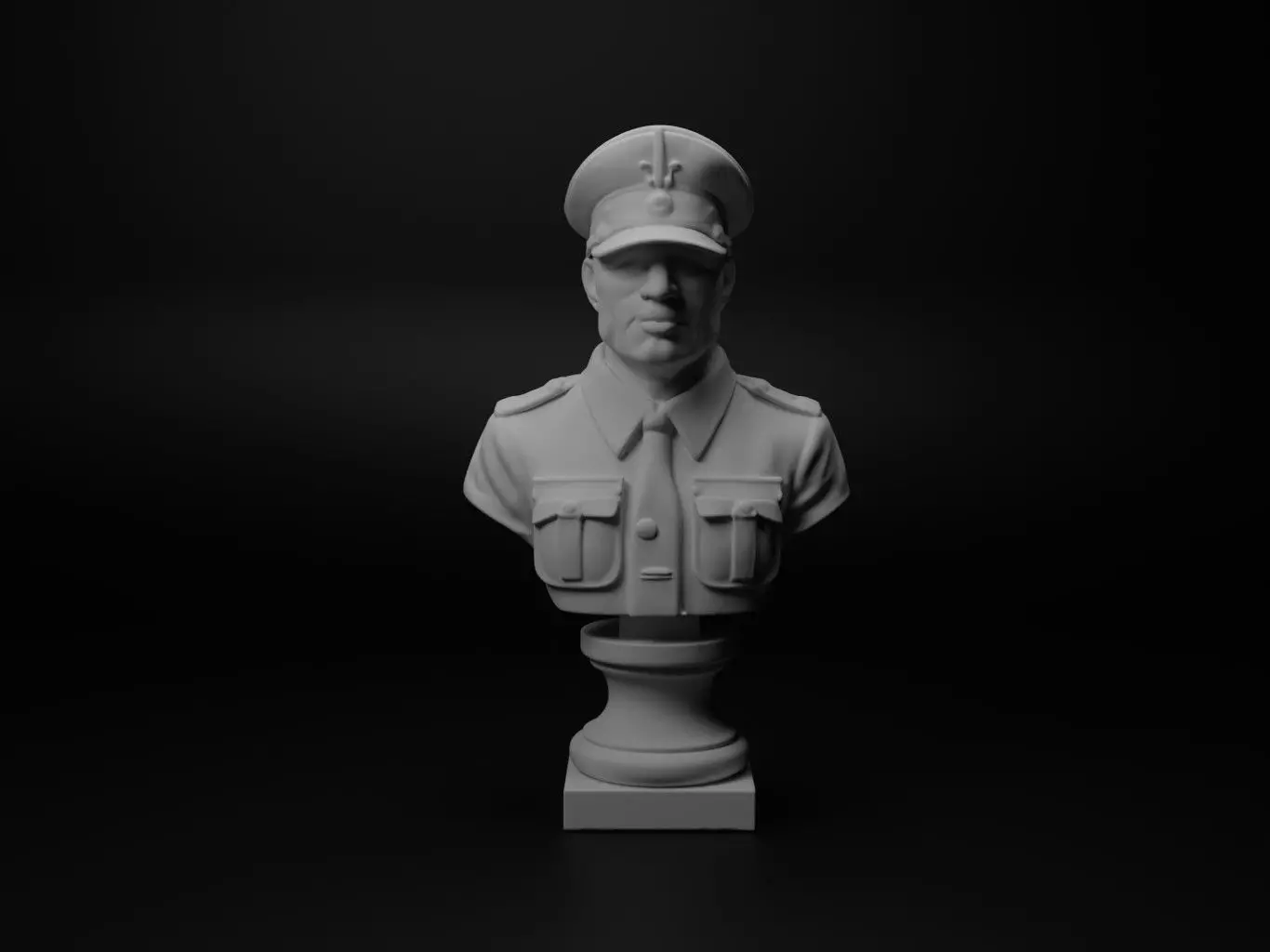 WW2 Soviet Soldier Bust Chess 3D print model_0